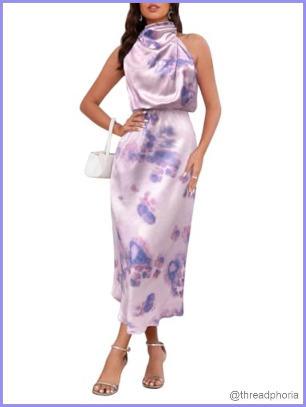 Women's Satin Maxi Dress Sleeveless High Neck Formal Wedding Guest Cocktail